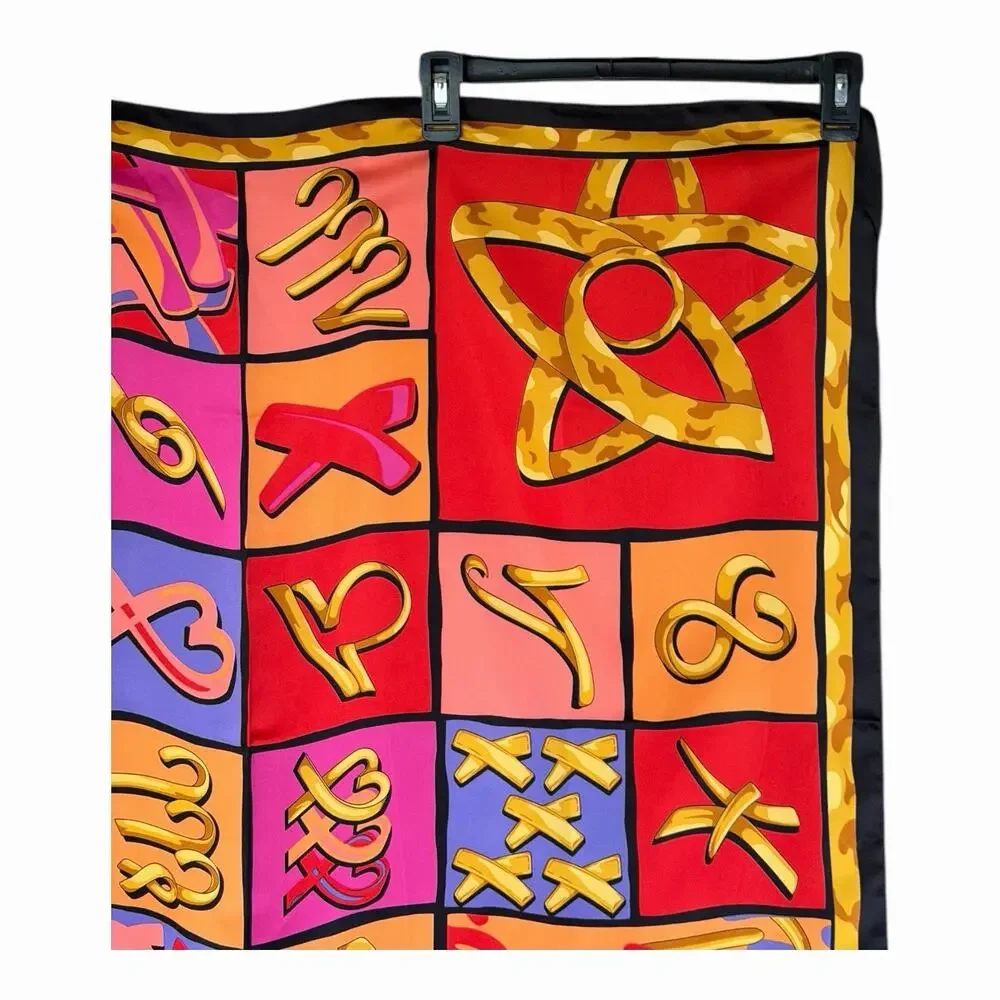 Vintage Paloma Picasso Parfums Astrological Scarf Italy 1980s Signed Designer - Picture 5 of 16